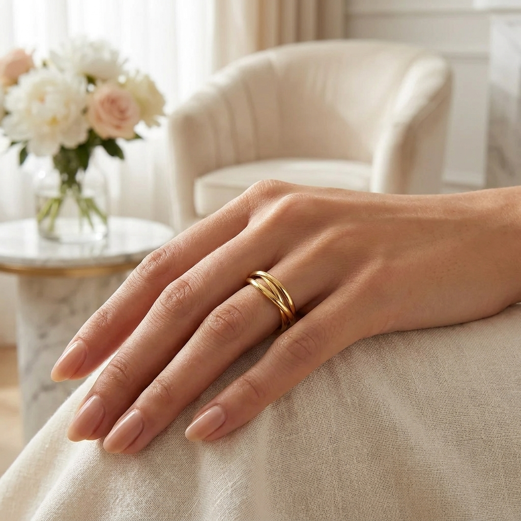 14K gold-plated, hypoallergenic steel.