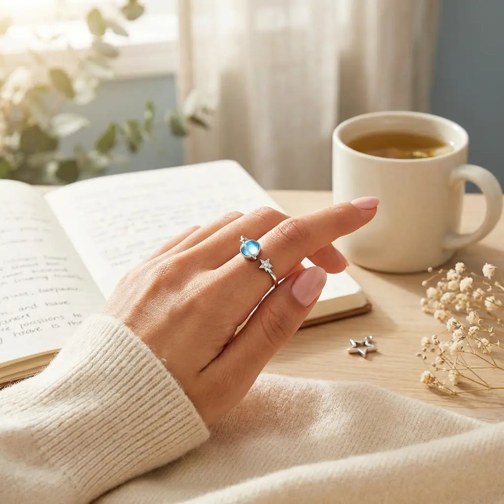 Adjustable open band — fits sizes 5–9.