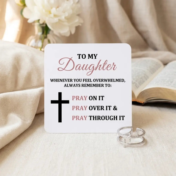 Silver faith ring for daughter with To My Daughter pray 
on it message card sentimental Christian gift