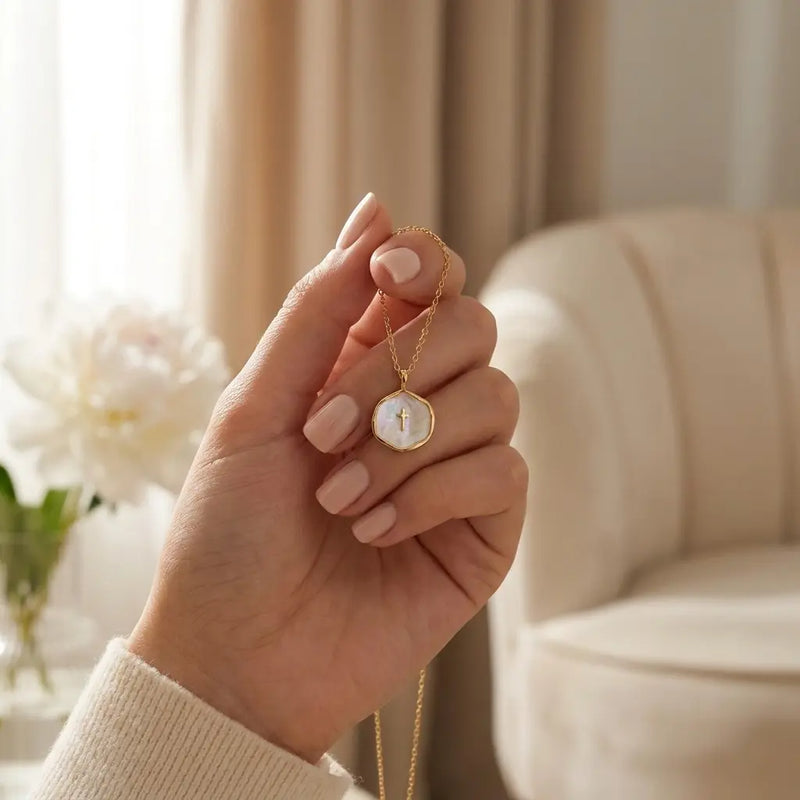 Golden Cross Pendant — Carried By Faith, Worn With Grace