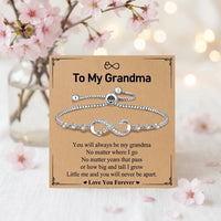 To My Grandma infinity bracelet with love you forever 
message card sentimental grandmother gift