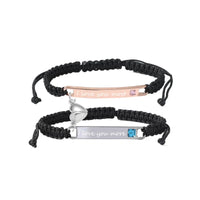 I love you more magnetic couples bracelet set 
rose gold silver his and hers marble cursive