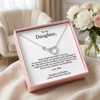 To My Daughter Linked Forever necklace silver version in pink gift box mother daughter gift